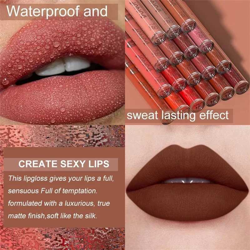 Matte Velvet Lip Gloss Dark Red Brown Lip Glaze Long Lasting Waterproof Liquid Lipstick Natural Moisturizer Transparent Lip OilXJ241205