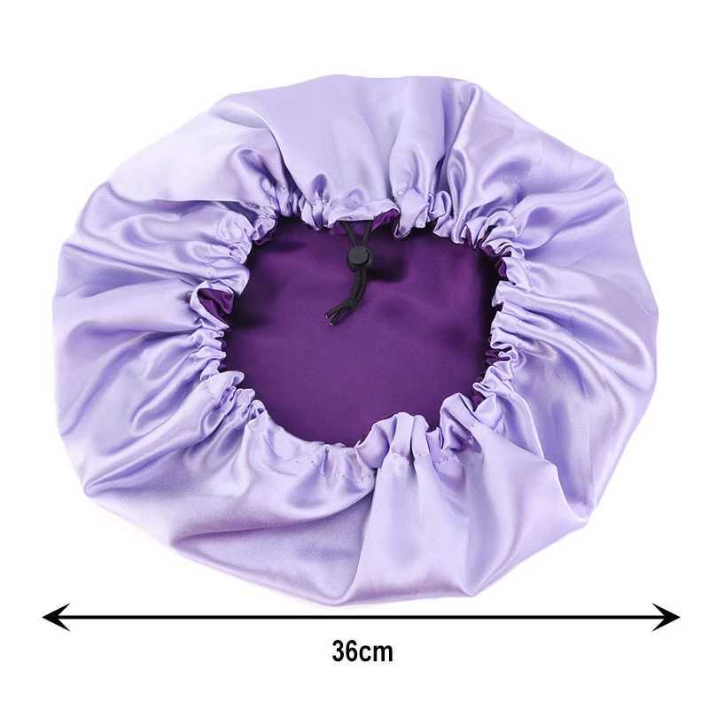 Adjustable Size Silk Bonnet Night Sleep C for Woman Soft Satin Shower C Wash Face Makeup Protects Hair Keep Hydrated HatXJ241205