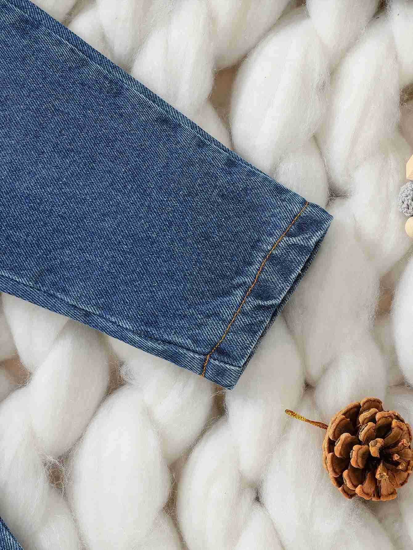 3Pcs Baby Boys LOng Sleeve Autumn/Winter Plaid Shirt Brown Coat+ Jeans For Casual Daily Wear 6M-3Y SetXJ241205