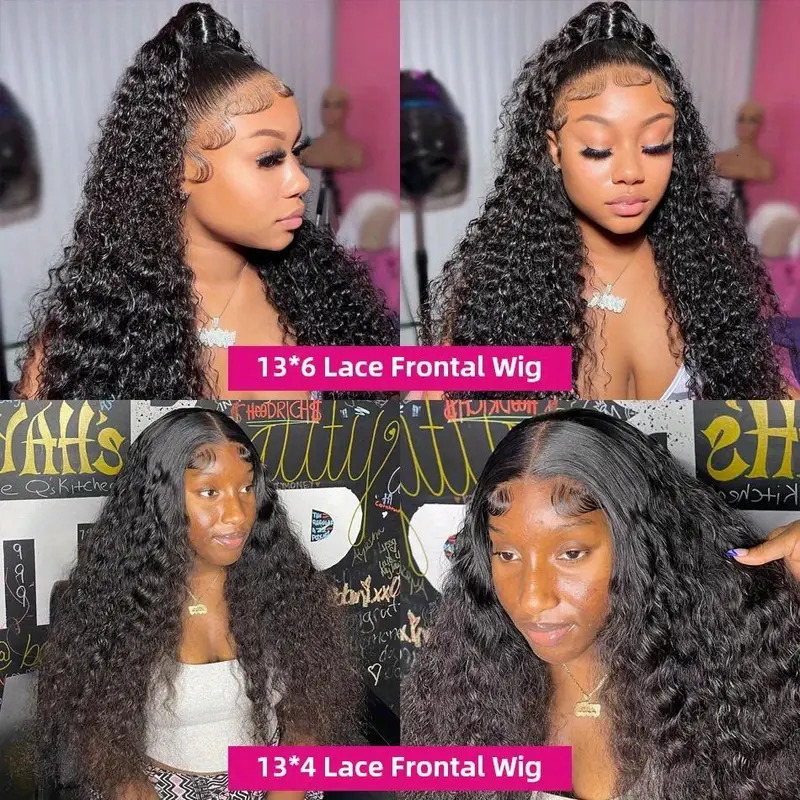 Gabrielle Deep Wave Frontal Brazilian Curly 13X6 Lace Front Human Hair Wigs For Women Pre Cut 5X5 Closure Wig 200% Density