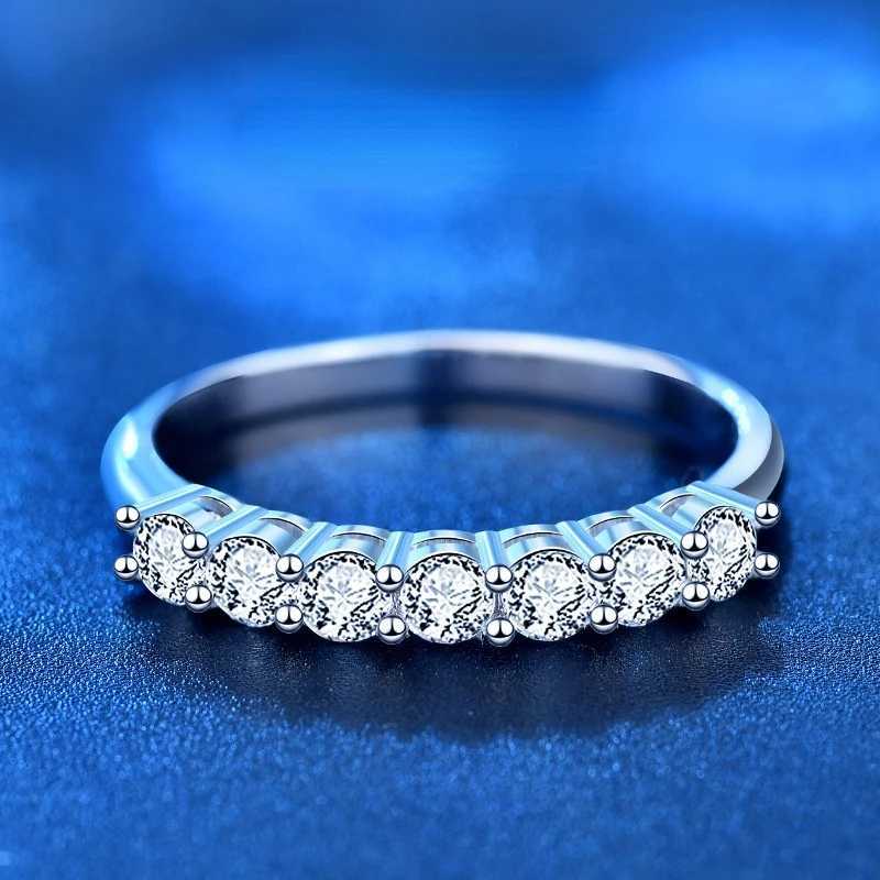 Womens Ring Moissanite Diamond Cocktail S925 Pure Silver Wedding Ring Prong Set High Jewelry W241205