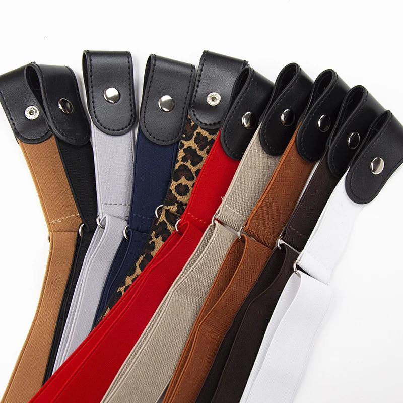 Women Adjustable Stretch Elastic Waist Band Invisible Belt BuckleFree Belts for Men Jean Pants No Buckle Easy To Wear Suspender 241122