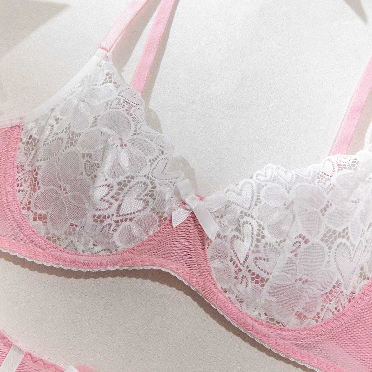 Erotic Sexy Lace Bra And Panty Set Underwear Transparent Bra Exotic Sets Sexy Thong Woman Porn Fancy Sensual Luxury LingerieXJ241205