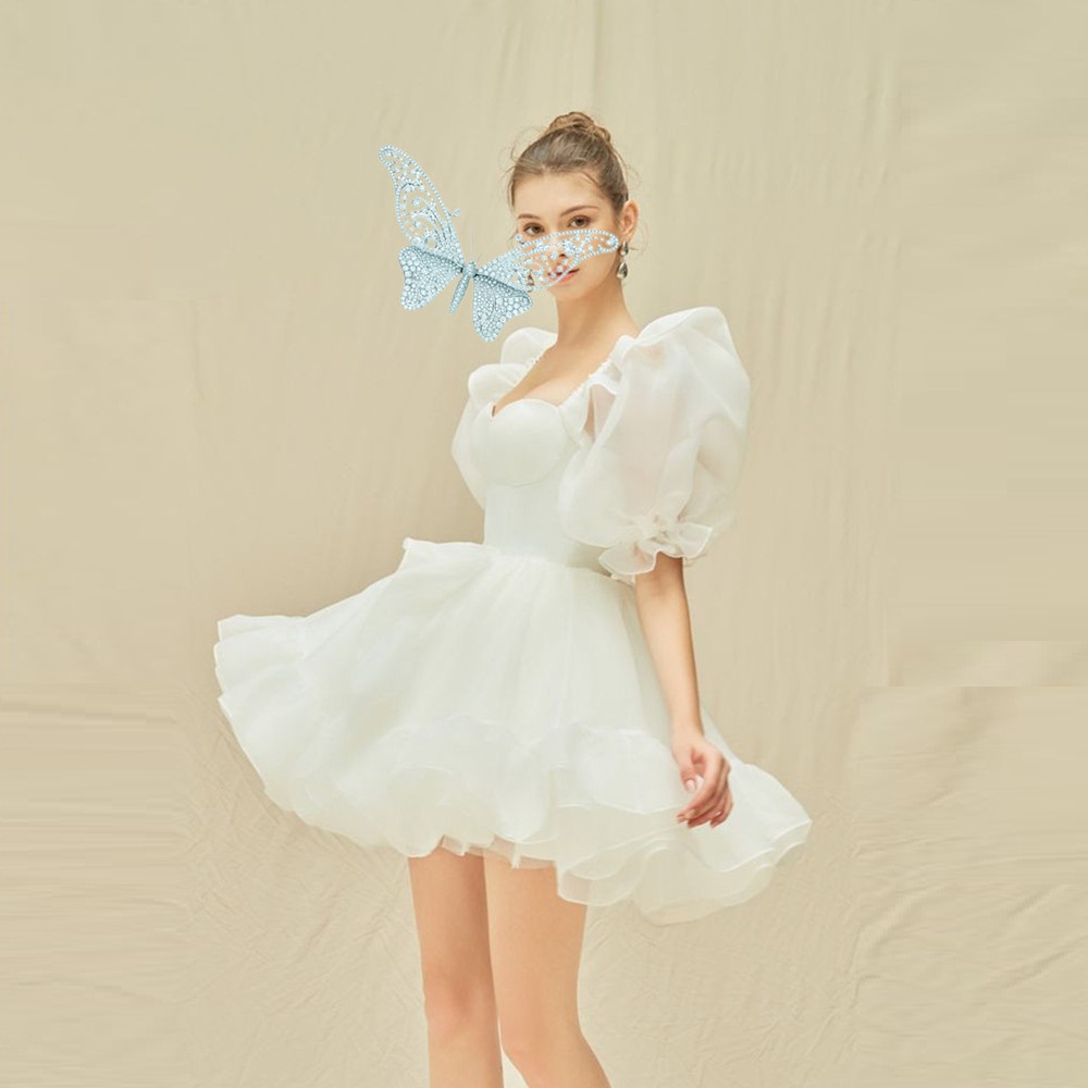 A-Line Short Wedding Party Dresses Off Shoulder Pleats Brides Party Gowns for Women Bridals Dress Customized 05