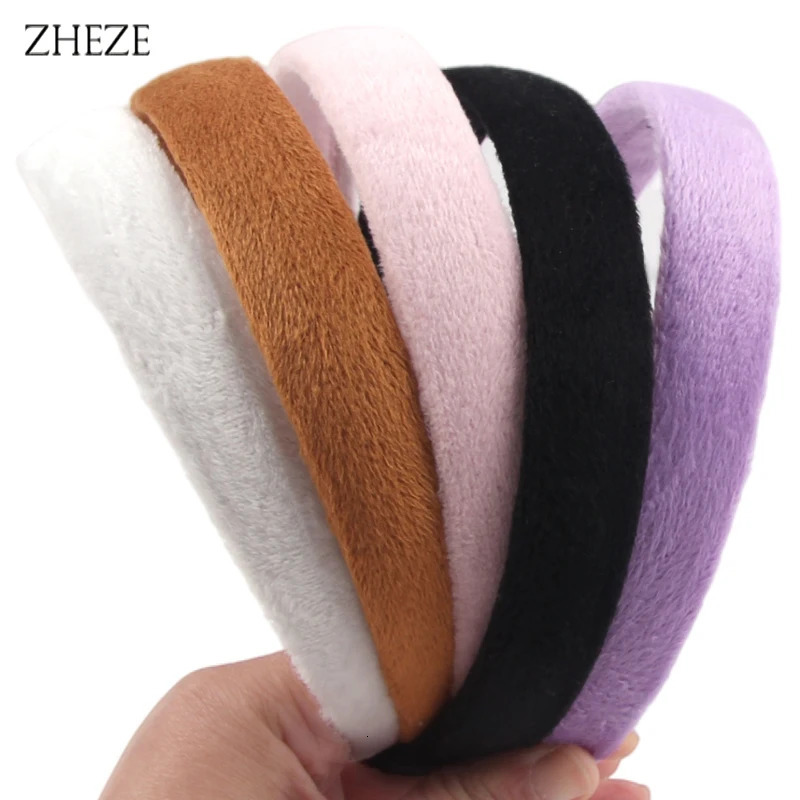 10 pieces/batch of soft velvet fabric 2cm wide headband used for holiday mouse ear headband DIY hair accessories for girls face washing 241205