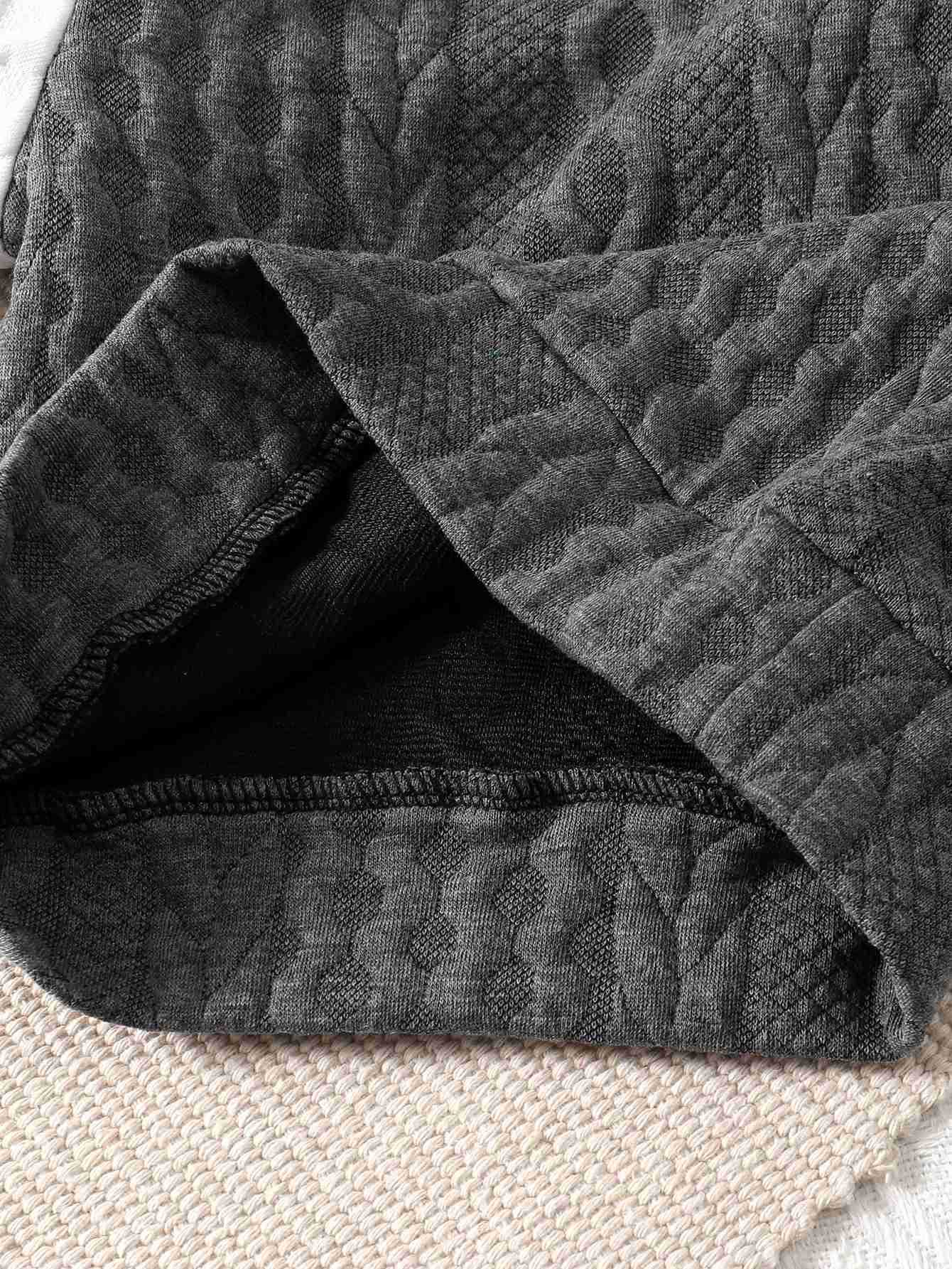 Boys Winter Home Casual Shoulder Buckle Long Sleeve Thick Silk Cotton White Black Grey Stitching Long Sleeve Boys Fashion SetXJ241205