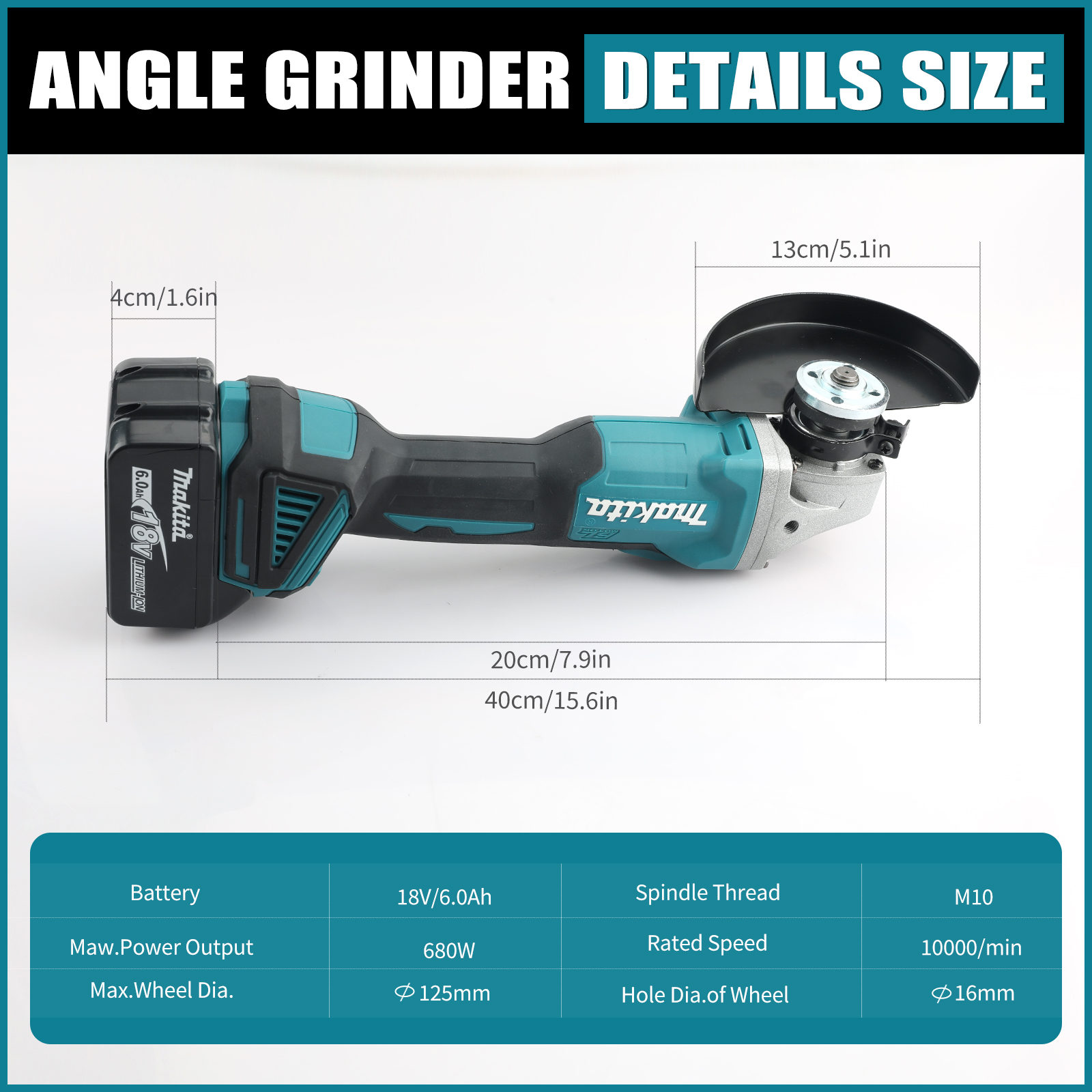 Makita DGA404-125mm 18V Brushless Lithium-Ion Angle Grinder