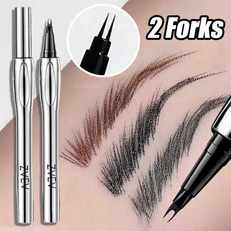 2-point wild eyebrow pencil durable easy to grip eyebrow tattoo waterproof thin liquid lay silk eyebrow pencil Korean makeup W241205