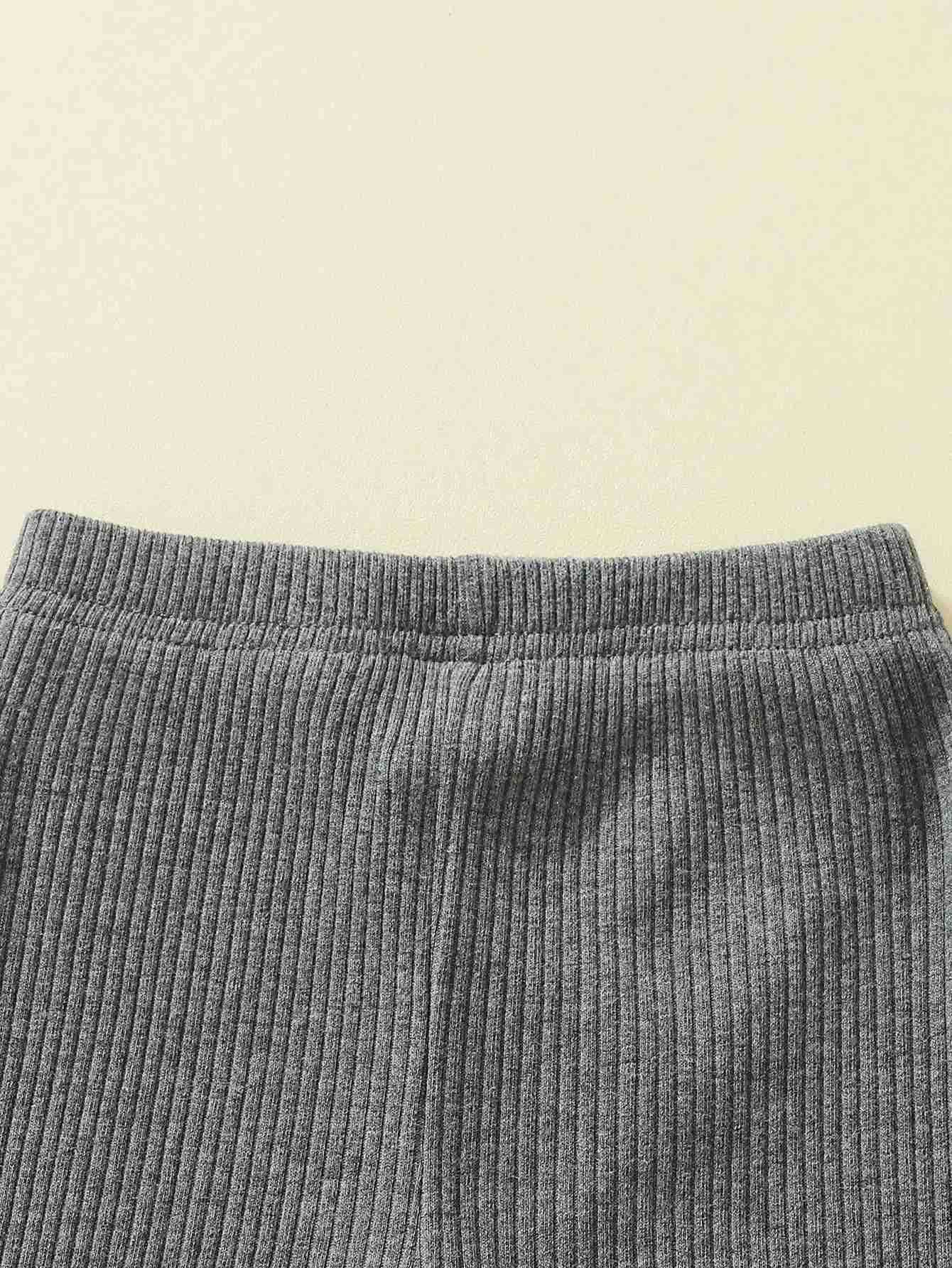 Toddler Girl Solid Color Outfit Long Sleeve Round Neck Pullover Tops Long Pants 2 Pieces Autumn Winter Baby Girl Clothes SetXJ241205