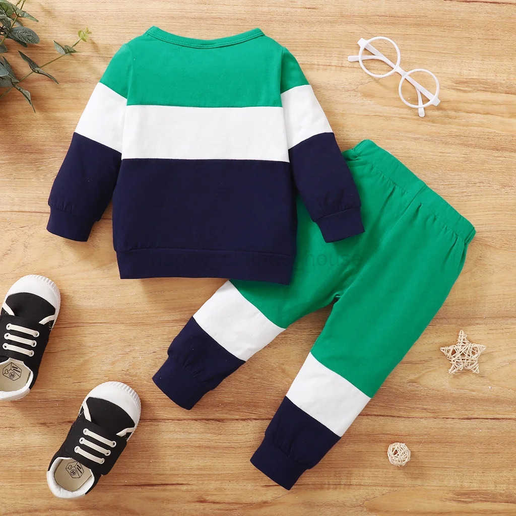 Newborn 0-2 Years Baby Boy Suit 2PCS Clothes Print Long Sleeve T-shirt Top + Long Pant Set Sport Casual Autumn Outfit ClothingXJ241205