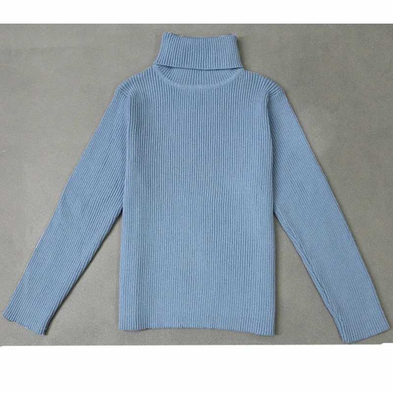 2024 Autumn Baby Boys and Girls Turtle Neck Sweater Pullover Childrens Clothing Winter Boys Knitted Bottom Sweater Vetement Baby W241205