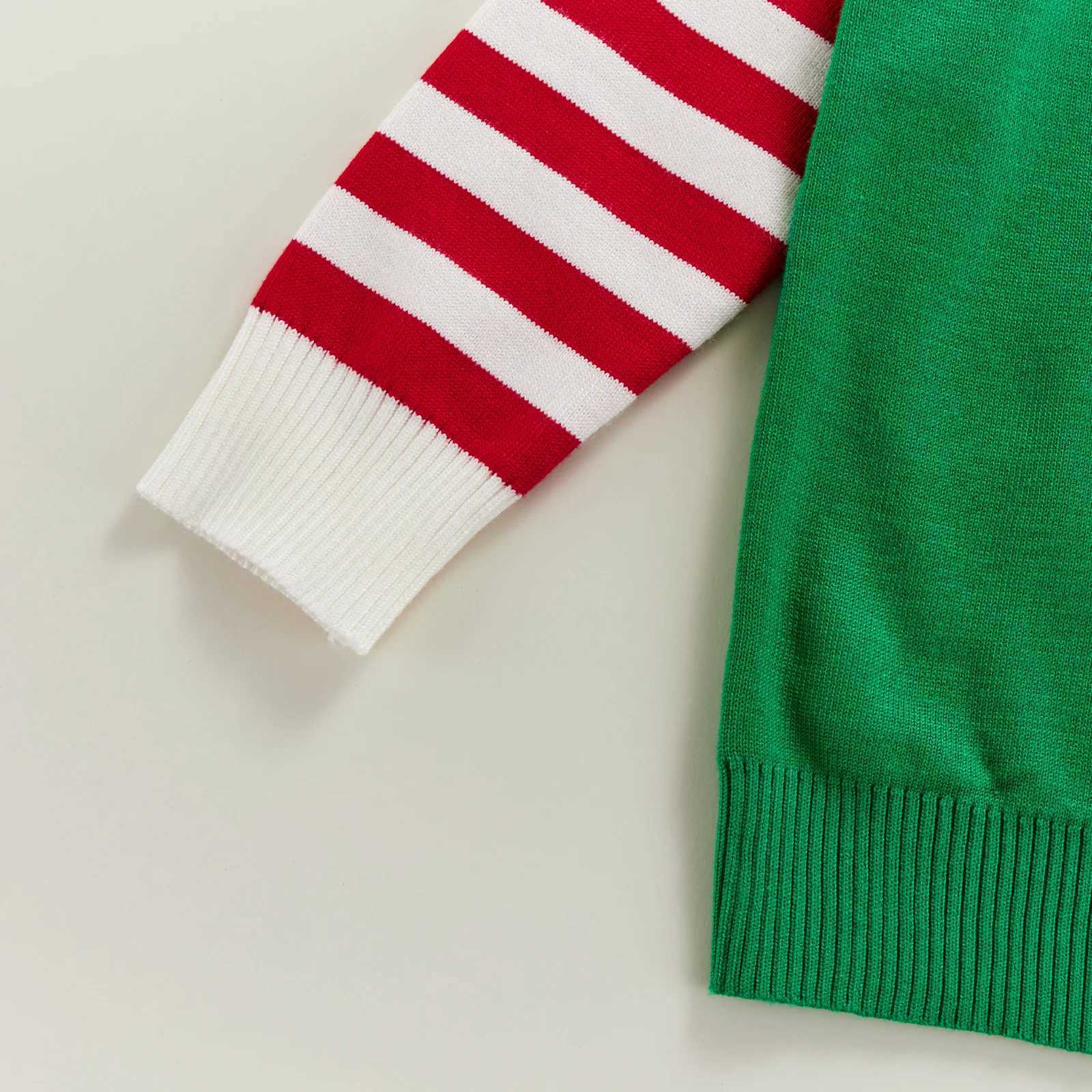 Baby girl boy casual long sleeved sweater fashionable Christmas jacquard round neck flower knit 2-7T W241205