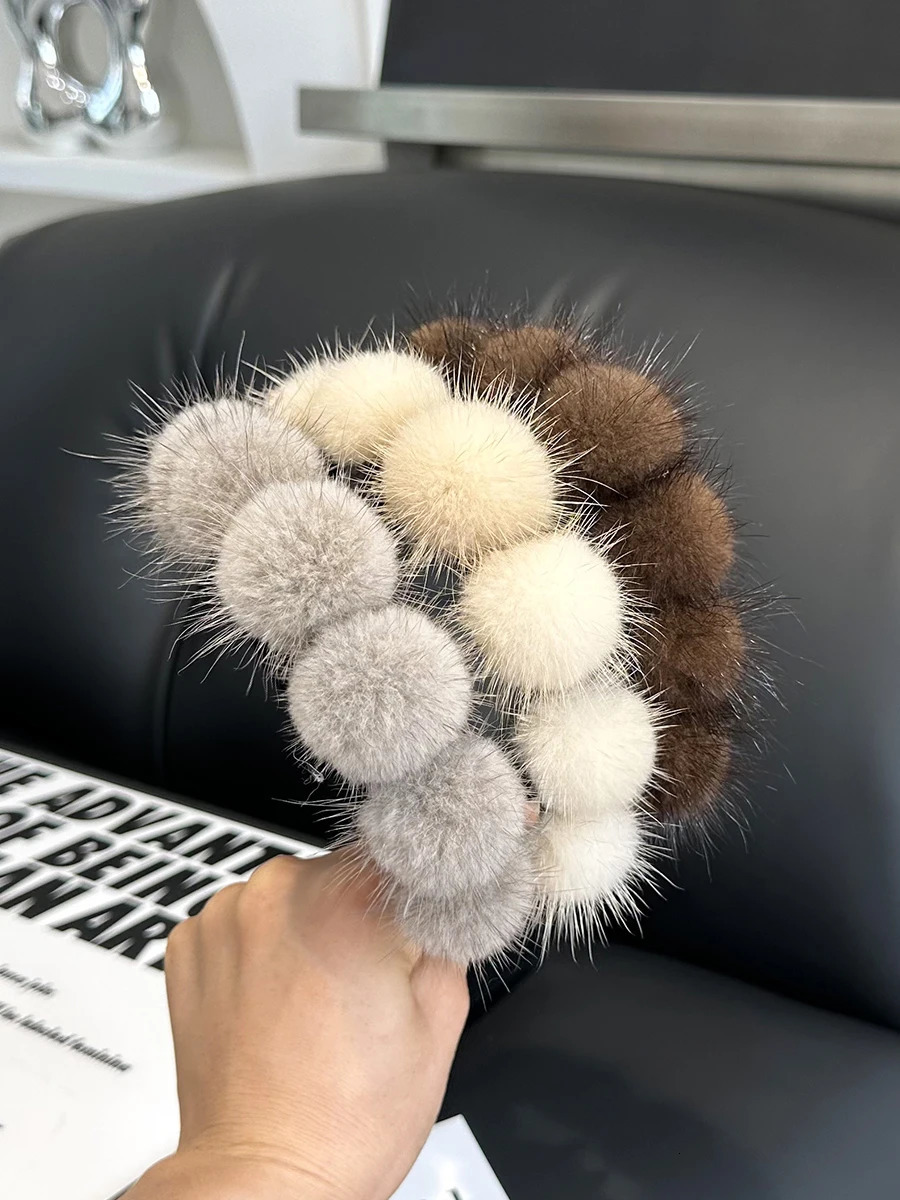 100% genuine mink headband for women luxurious winter high-quality genuine fur headband for women fashionable headband for women fur gifts are selling