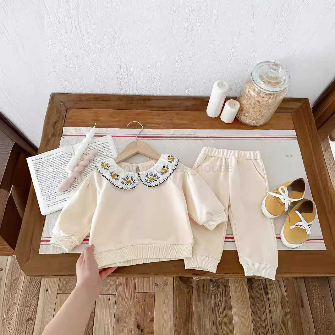 2024 Infant Toddler Fall Clothes Set Girls Slish Two-Piece Pullover Sweatshirt and Pants Set for Baby Girls OutingXJ241205