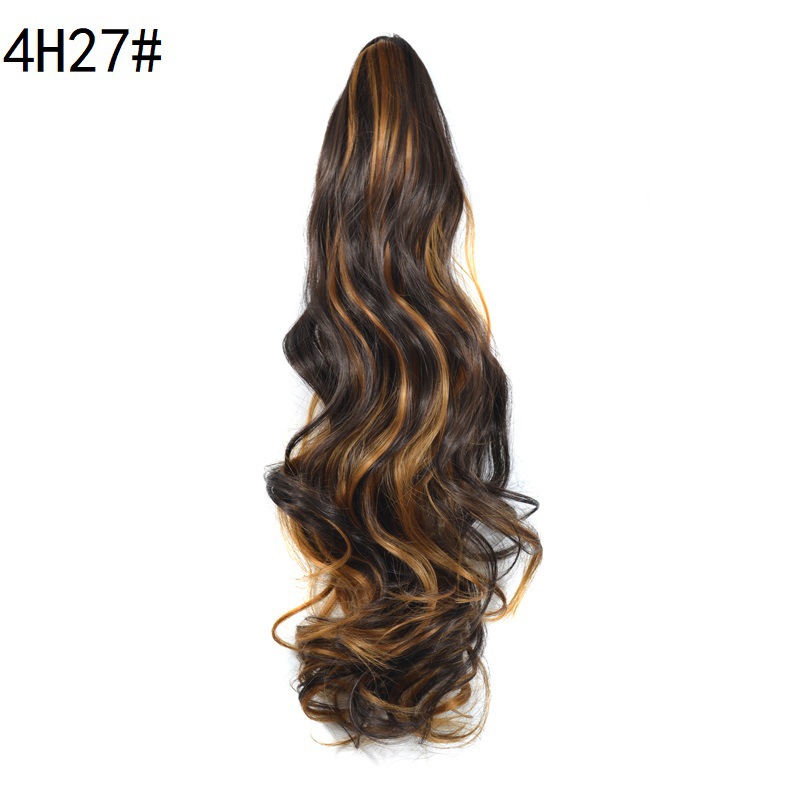 Women Curly Hair Simulation High Ponytail Grasping Clip Ponytail Big Wave Chemical Fiber Claw Clip Fluffy Natural