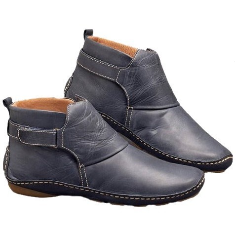 Foreign Trade Spot 2024 Autumn/Winter Women's Shoes Fashion Velcro Flat Short Boots Women's Large Martin Boots Women's Boots Wish