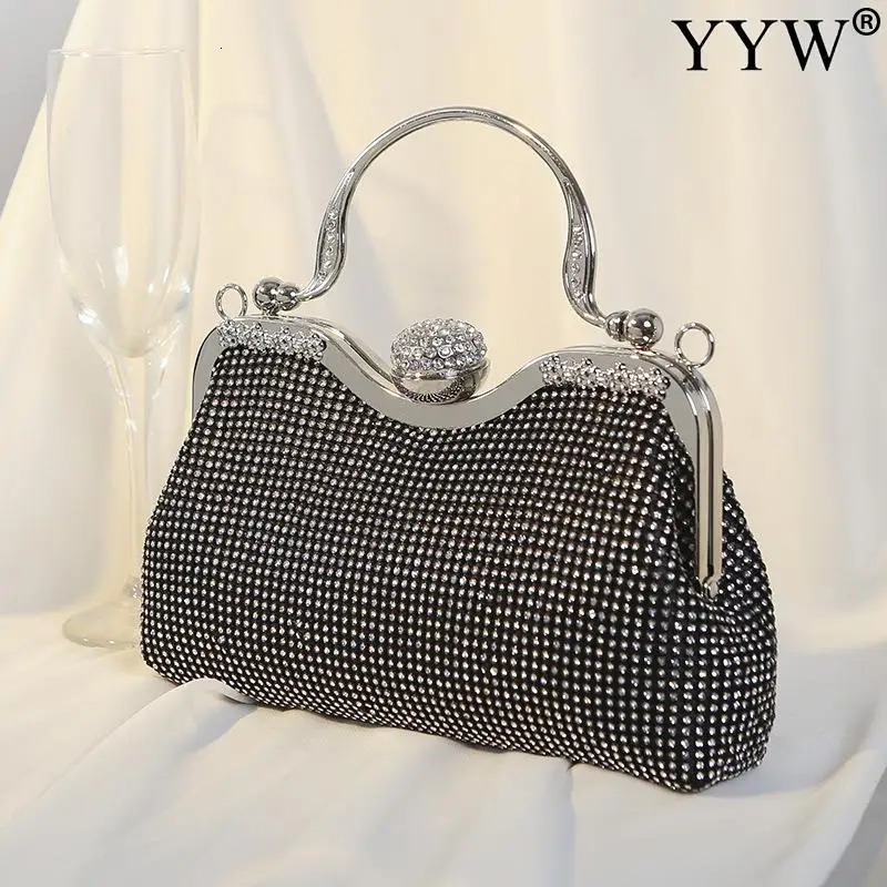 Fashion Women Clutch Bag Evening With Rhinestone Vintage n For Ladies Party Purse Wedding Female Clutches 241204