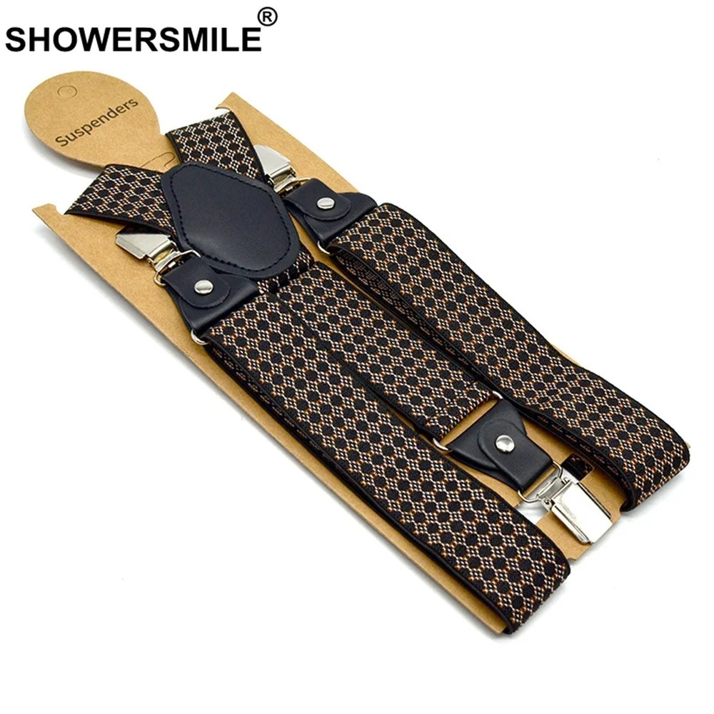 Vintage Suspenders Pants Men Polka Dot Male Trouser Belt Y Back Braces 3 Clips Straps Adult 120cm35cm 241122