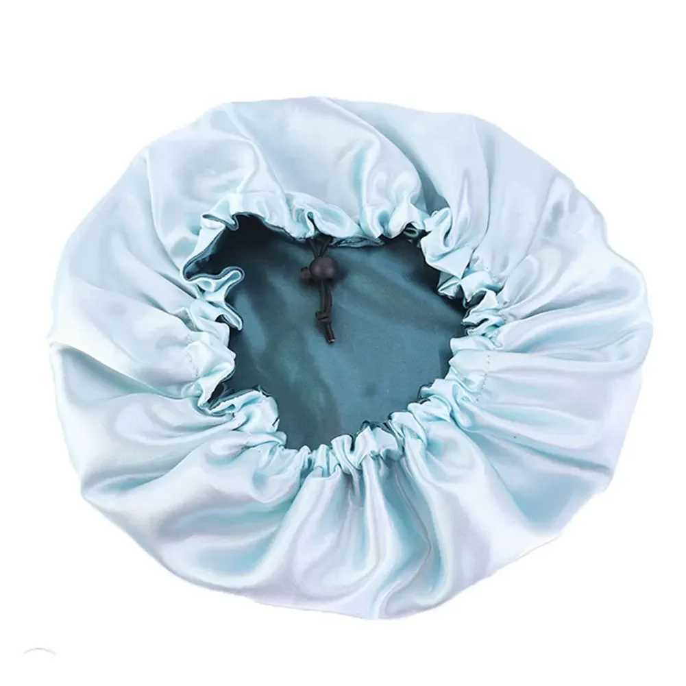 Newly Womens Satin Solid Sleeping Hat Night Sleep C Hair Care Bonnet Nightc For Women Men Unisex C bonnetXJ241205