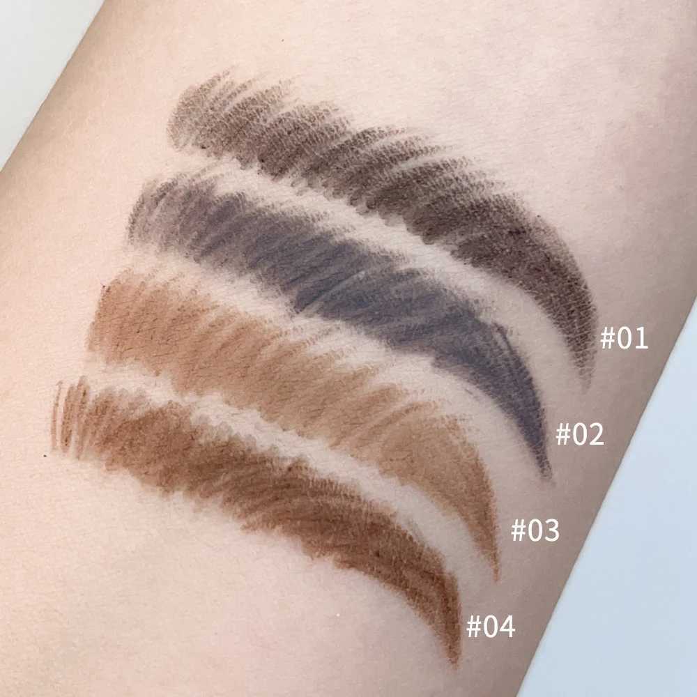 Matte black brown eyebrow pencil waterproof natural long-lasting eyebrow makeup dual head with ultra-fine makeup brush W241205
