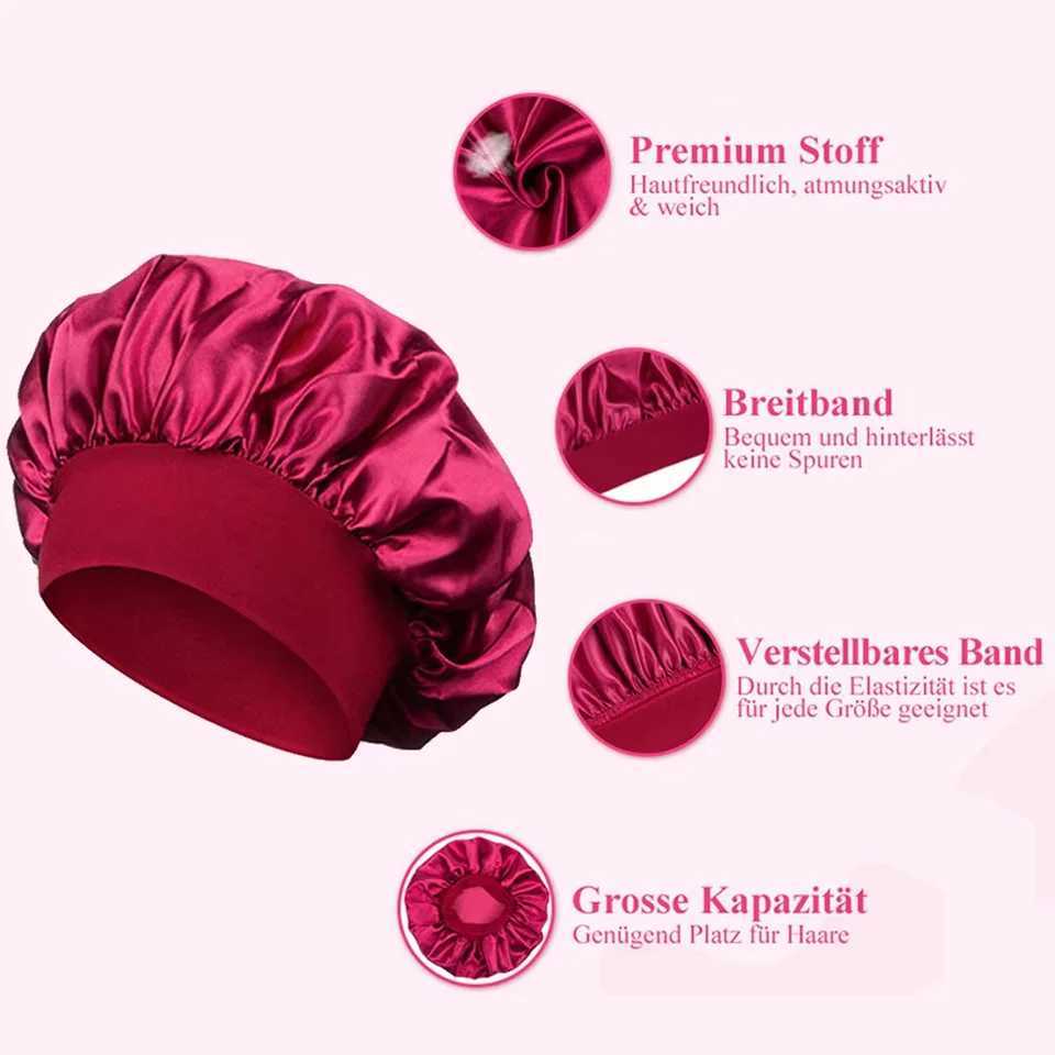 4-Piece Set Of Shower Cs-Satin Bonnet Silk Bonnet Bonne For Sleeping Hair Bonnet With Tie Band Bonnets For Women MenXJ241205