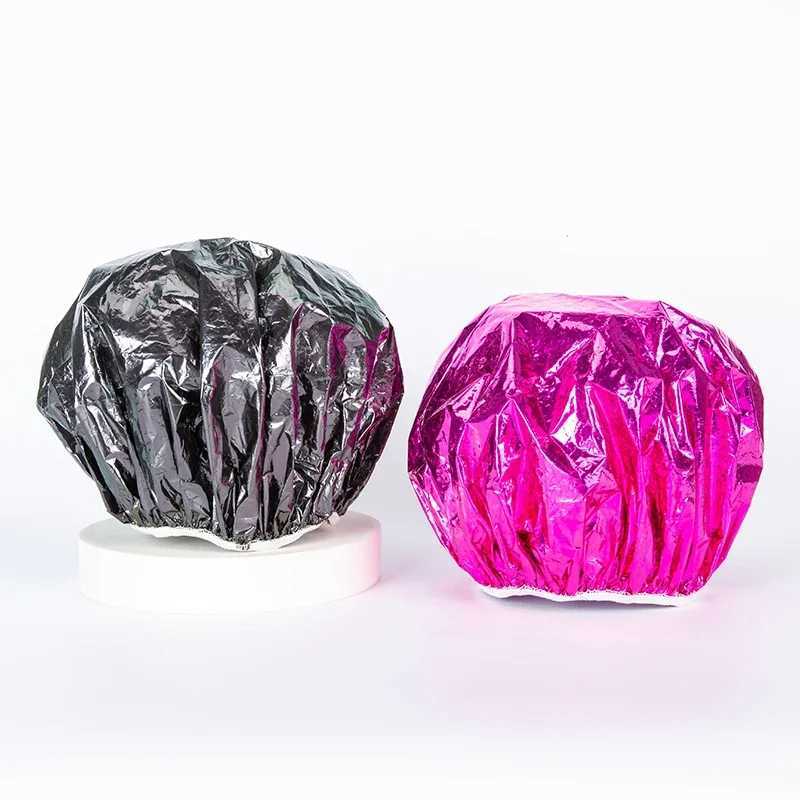 3/6pcs Rose Shower C Heat Insulation Aluminum Foil Insulation Hat Elastic Bathing C for Women Hair Perm Tool Baer ShopXJ241205