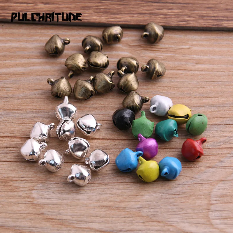 100 PcsLot 68mm Christmas Bells Mix Colors Loose Beads Small Jingle Decoration Gift 241122