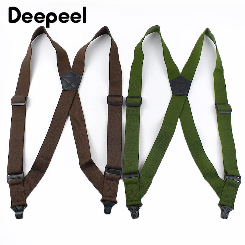 Deepeel 38125cm Fashion Men Suspenders Adult 2 Clips Side Plastic Braces Strap for Belt Shirt Pants Suspender Male Jockstrap 241122