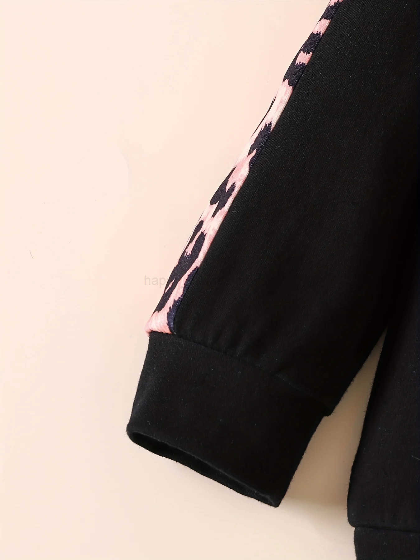 3PCS Black Spring and Autumn baby girls casual hooded long-sleeved hoodie set baby clothingXJ241205