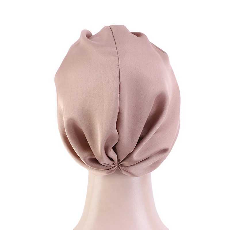 Silk Satin Sleep C Women Tuan Elastic Head Scarf Hair Care Night Hat Chemo Cs Sleeping Bonnet Beanie Heaear SolidXJ241205