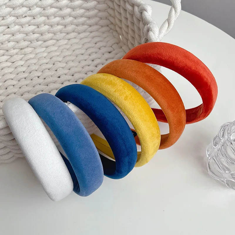 Korean headband solid color sponge womens hair womens hair womens handmade headband hair care accessories 241205