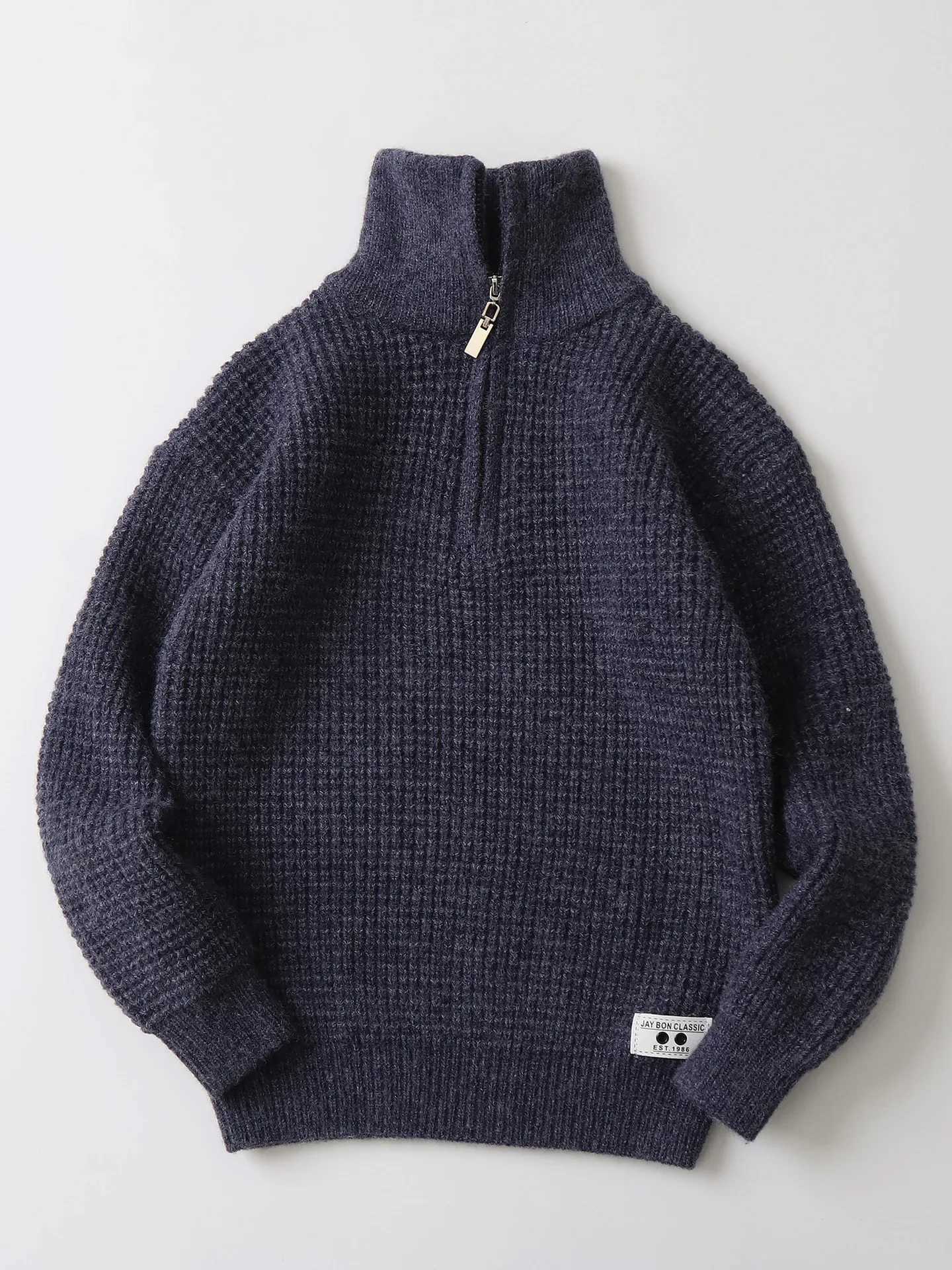 New autumn childrens clothing turtle collar boys sweater warm cashmere childrens knitted floral cotton knitted jacket teenagers top W241205