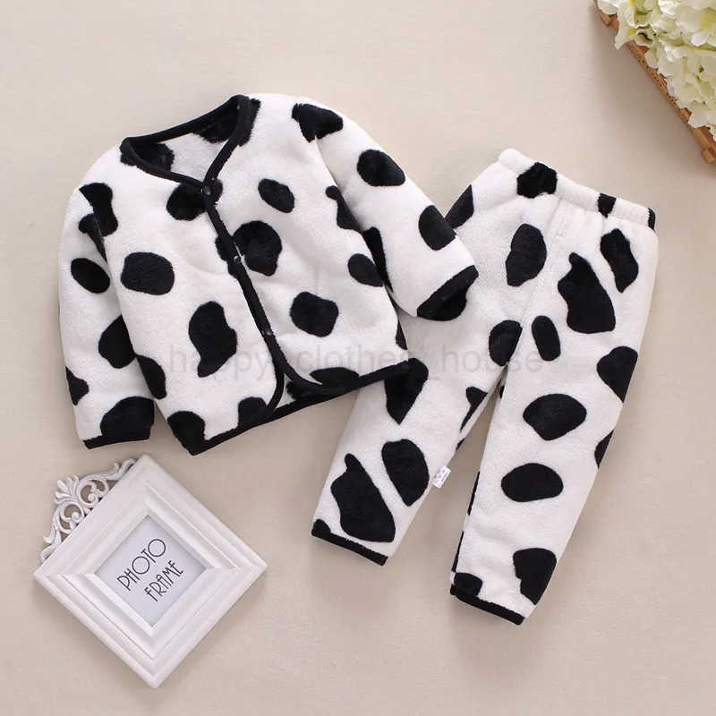 2Pcs Set Newborn Baby Clothing Flannle Spring Autumn Set for Babies Soft Toddler Jacket Baby Pant Boys Girls Set 0-24MXJ241205