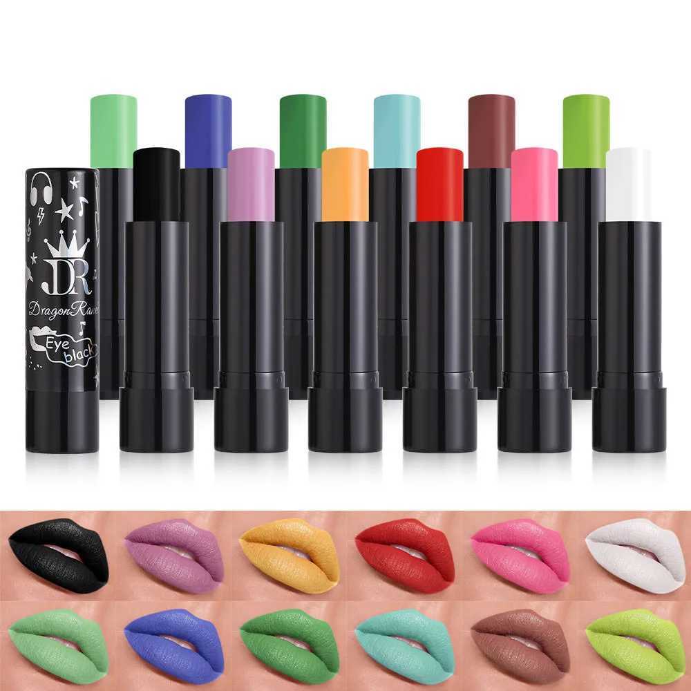 12 Colors Halloween Horror Paint Dark Lipstick Matte Colorful Lipstick Waterproof Lasting Black Lip Gloss Lip Makeup CosmeticsXJ241205