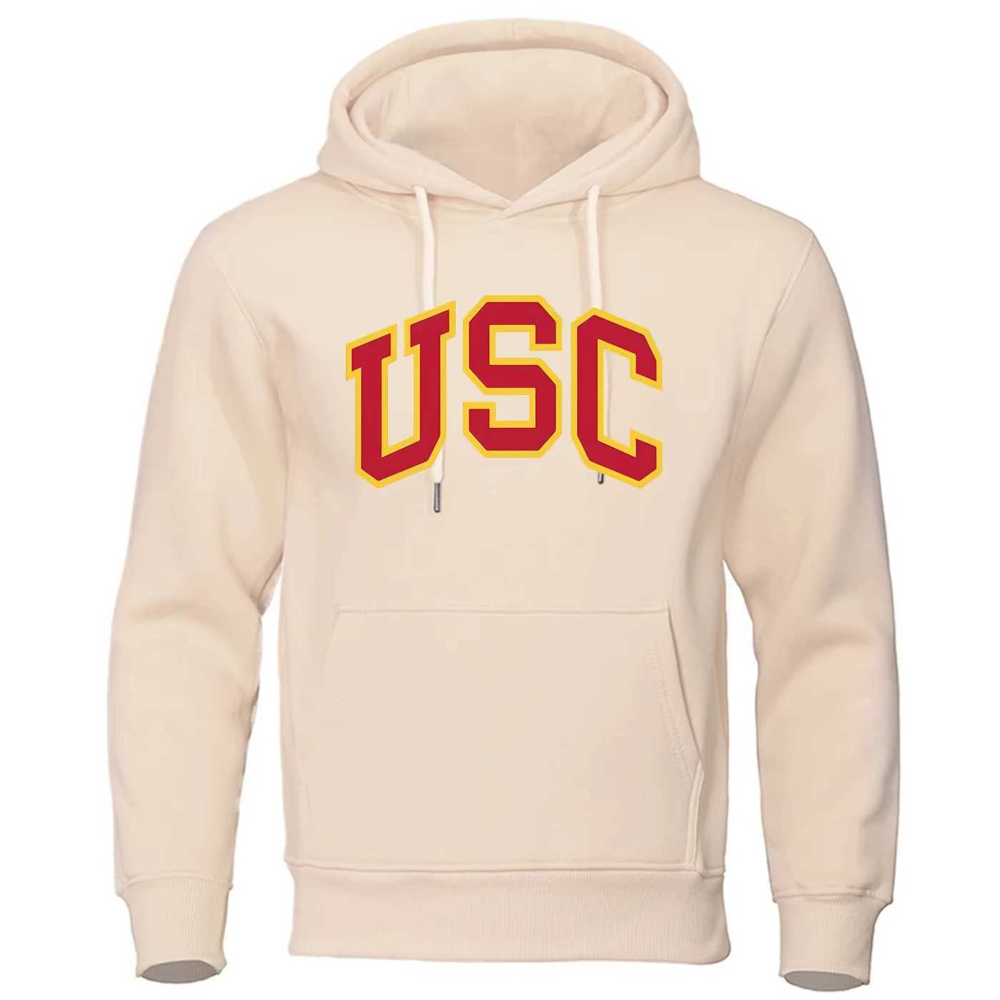 Mens Hoodies Sweatshirts Womens Hoodies Sweatshirts Womens AutumnWinter Round Neck Hoodie Alphabet Pattern Hoodie USC Printed Casual Loose and Comfort