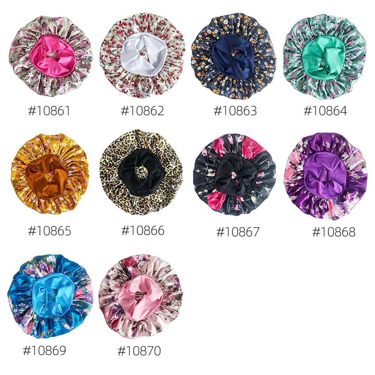 Super Gi-Ant Sleep C Silk Hair Bonnet Cheveux Nuit Bonnets Hat Head Cover Satin Wide Band Adjust For SleepingXJ241205