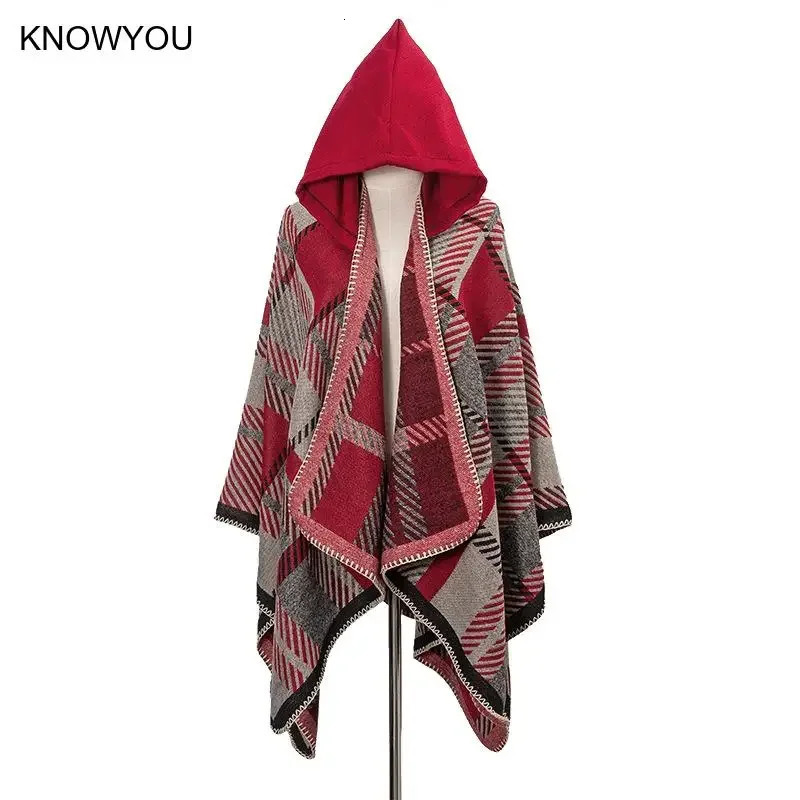 Mens cape cashmere blend cashmere cardigan mens raincoat winter warm shawl thick blanket scarf Stoll plain packaging 241205