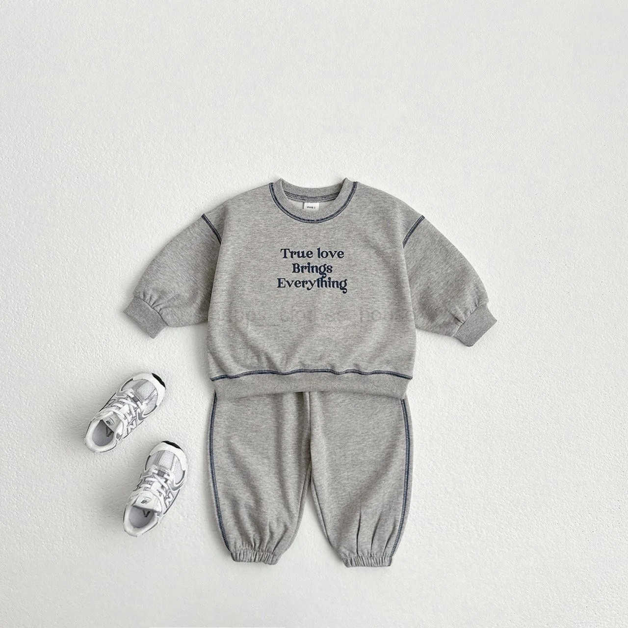 2024 Autumn New Baby Long Sleeve Clothes Set Children Boys Casual Letter Sweatshirt + Pants 2pcs Suit Toddler Girl OutfitsXJ241205