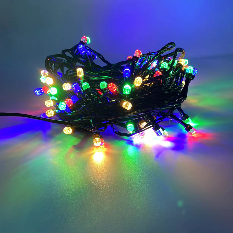 V8 hexagonal bubble figure led string lights black wire string lights with blinking bulbs coloured lights flashing lights waterproof string lights