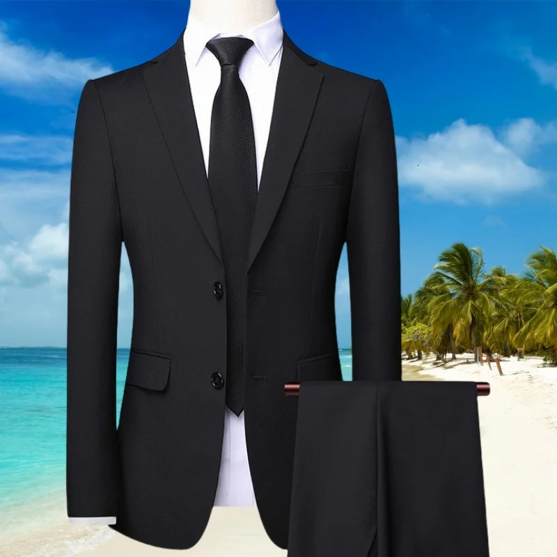 Mens Wedding Set 2-piece JacketPants Fashion Business Formal Classic Clothing Mens Clothing 241130