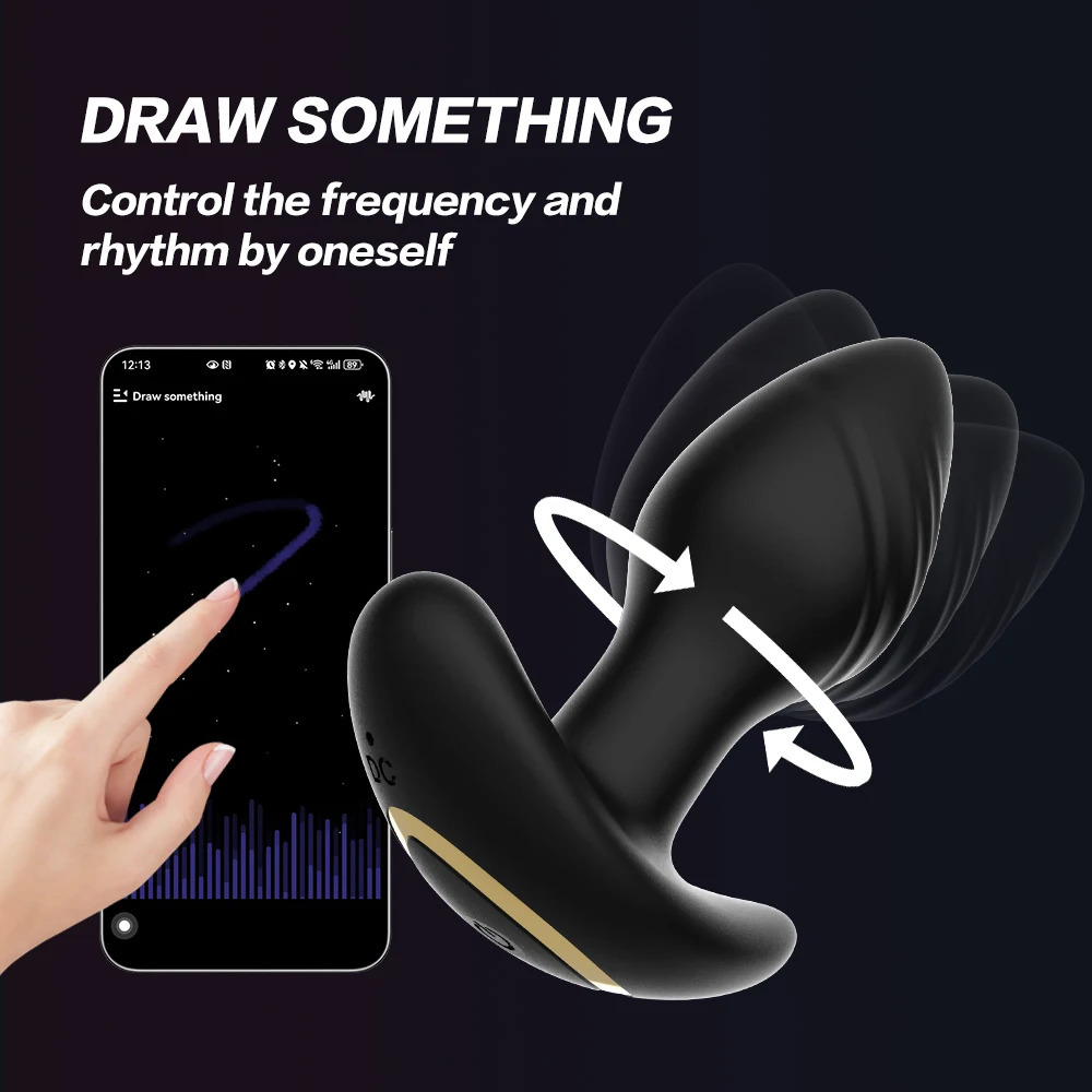 Rotating Anal Plug Vibrator Men Prostate Massager Sex Toy APP Remote Control Vibrator Butt Plug Rotation Vibrating Anal For Men 241205