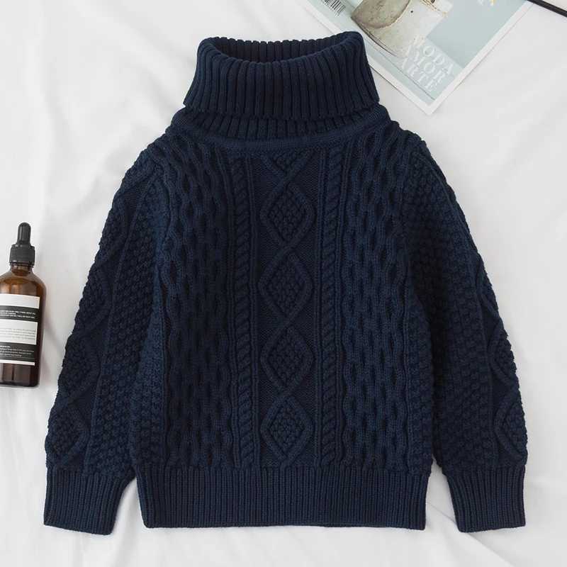 Spring New Baby Boys and Girls Sweater Turtle Neck Solid Color Baby Childrens Sweater Soft Long Sleeve Turtle Neck Winter Sweater W241205