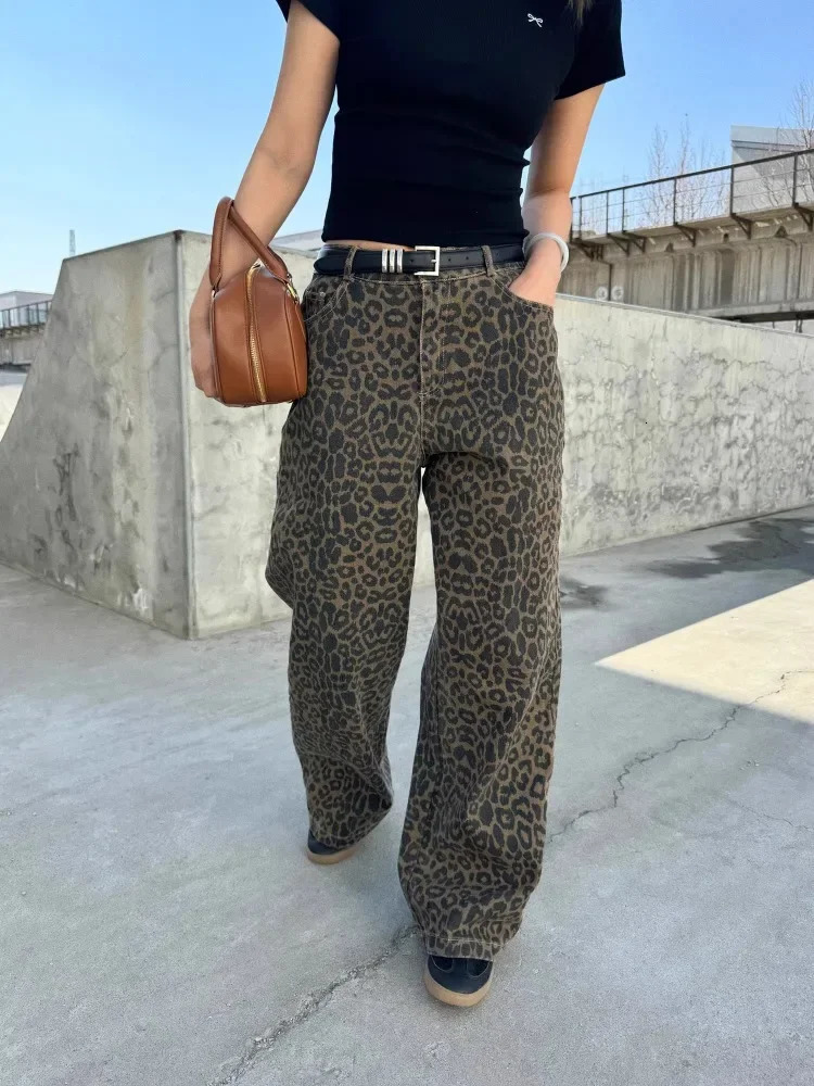 Y2K Wide Leg 2000s Denim Trouser Womens Baggy Trashy Vintage Casual Pants Female High Street Retro High Waist Straight Jeans 241204