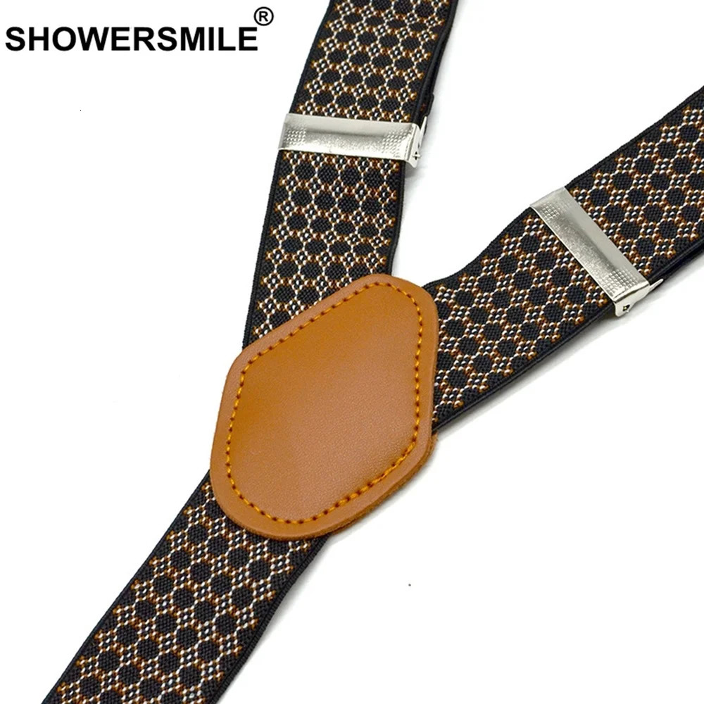 Vintage Suspenders Pants Men Polka Dot Male Trouser Belt Y Back Braces 3 Clips Straps Adult 120cm35cm 241122