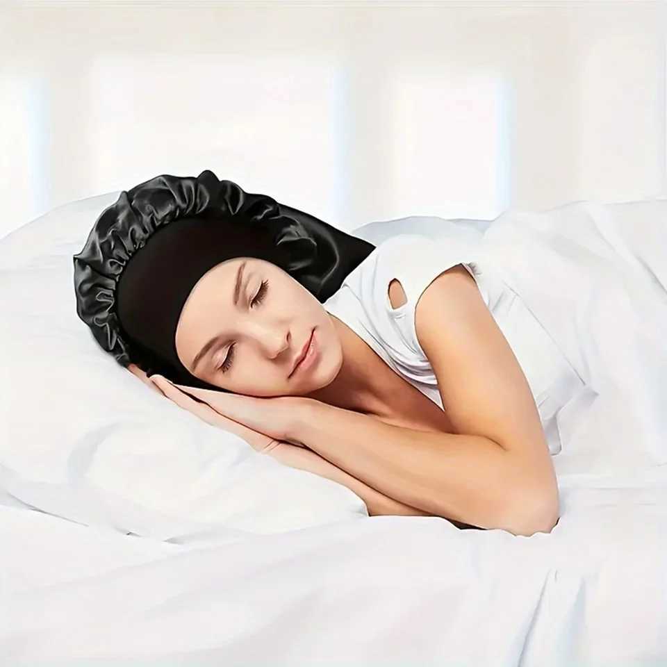 Silky Long Bonnet For Sleeping Solid Color Night C For Women Hair Care Tools For Sleeping In OvernightXJ241205
