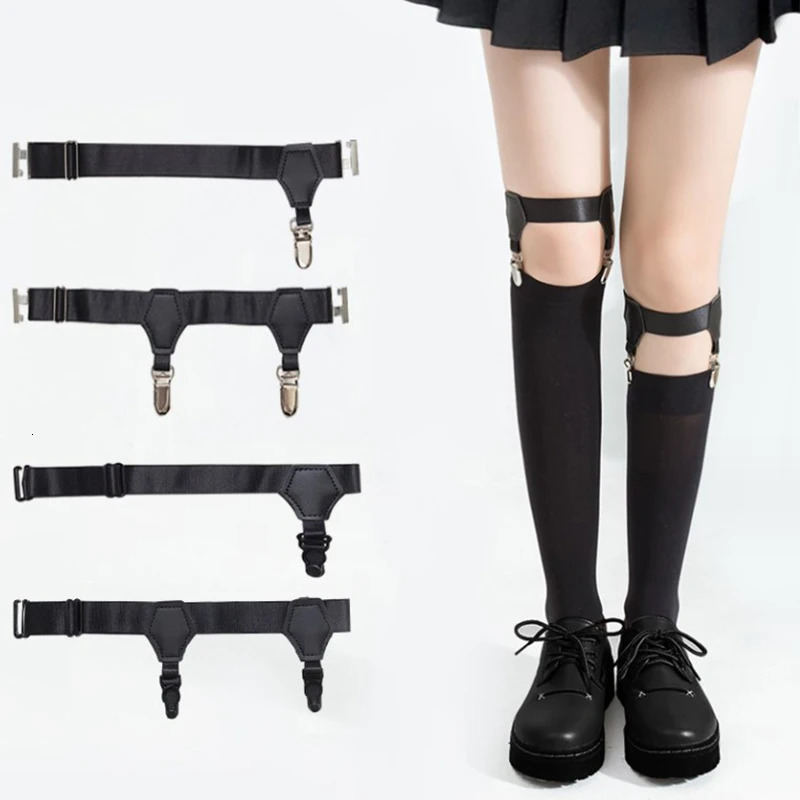 Women Sexy Punk Goth PU Leather Elastic Garter Leg Thigh Ring Clothing Accessory Suspender Stockings Garters 241122