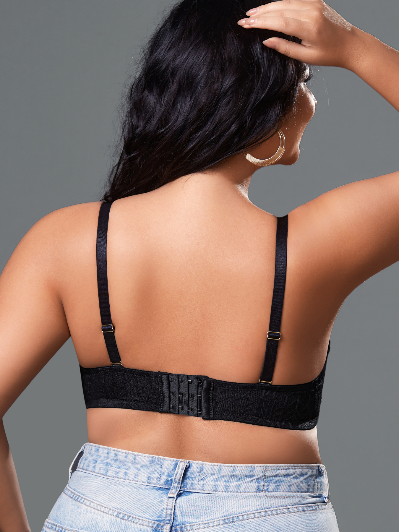 Large Thin Lace Edge Sexy Fashion Steel Rim Bra-K0538D