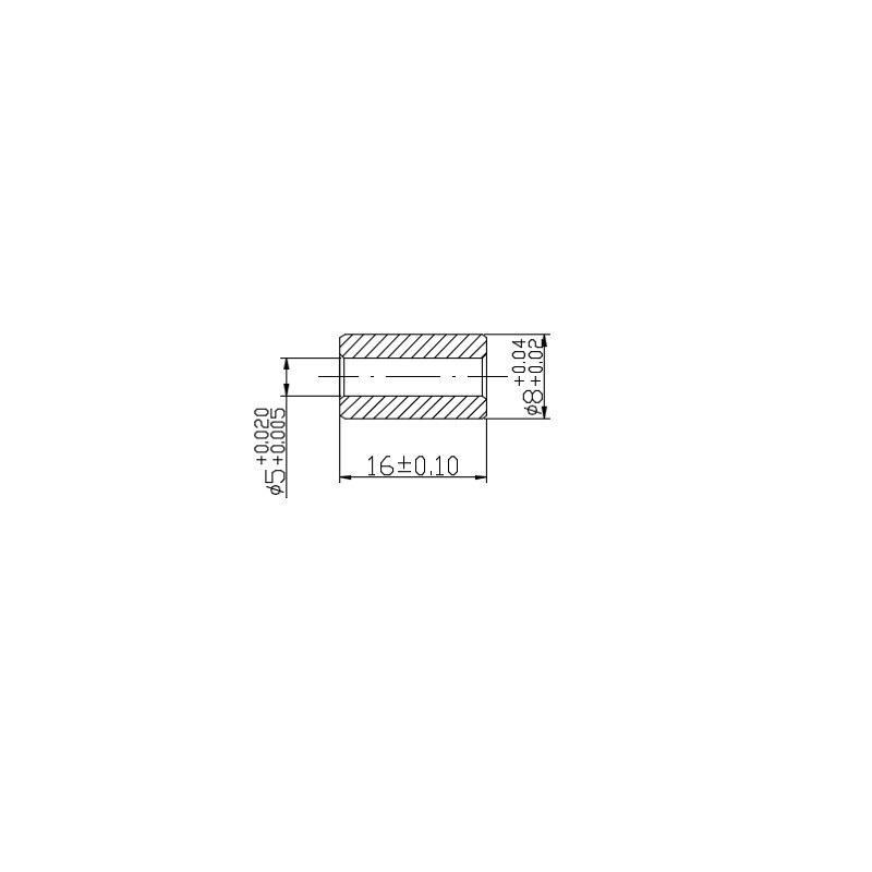 Powder Metallurgy Brass Base Oil Lubrication Bearing, ID 5mm OD 8mm H 16mm