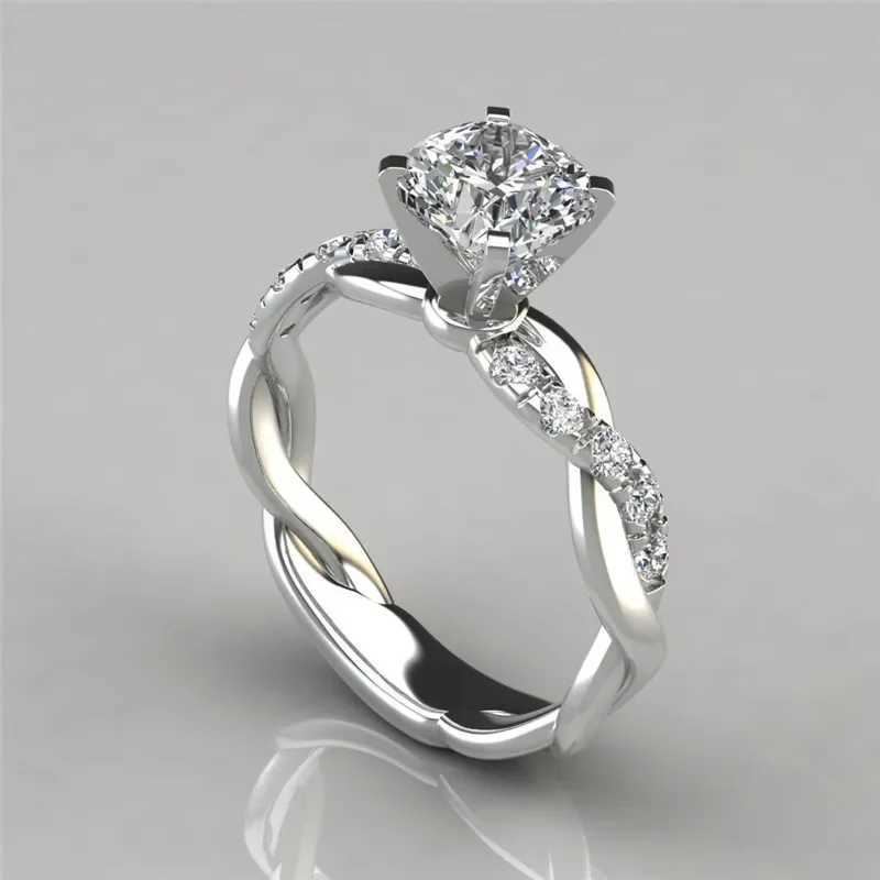 Fashionable and luxurious rhinestone rings for men and women romantic and sparkling zircon cross rings promise wedding jewelry gifts W241205