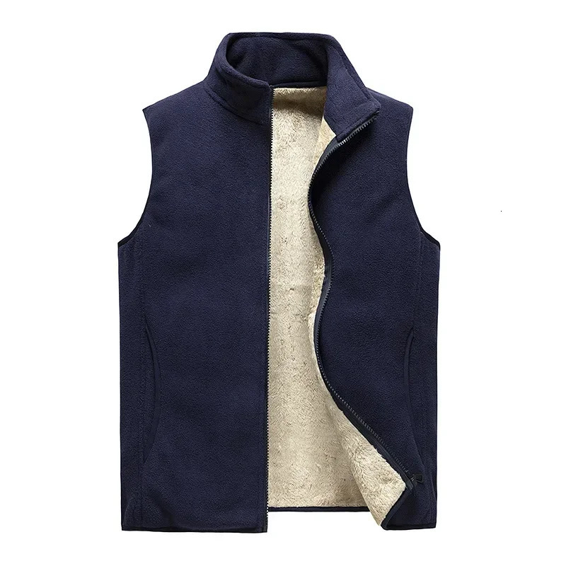 Autumn Winter Fleece Mens Vest Jacket Casual Warm Thick Big Tall Plus Size 8XL Sleeveless Waistcoat Loose 241204
